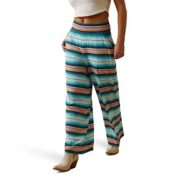 Ariat women XS palazzo southwest carrillo pants wide leg western cowgirl rodeo - Picture 1 of 7